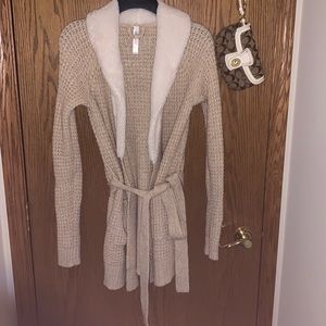 Beige faux fur sweater